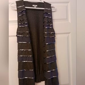 Cachet vest with sequin trim